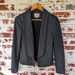 Ann Taylor Loft Charcoal Gray Striped Knit Blazer